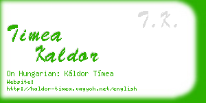 timea kaldor business card