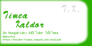 timea kaldor business card